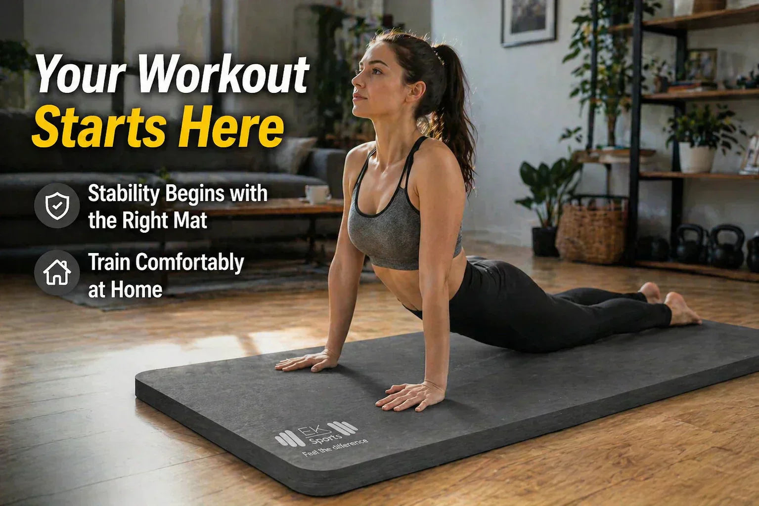 UK home workout with NBR foam yoga mat for comfort and stability during yoga and fitness exercises