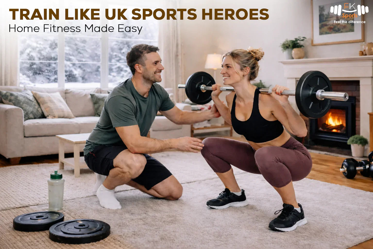 UK home workout with barbell and weight plates inspired by New Year’s Honours List 2026