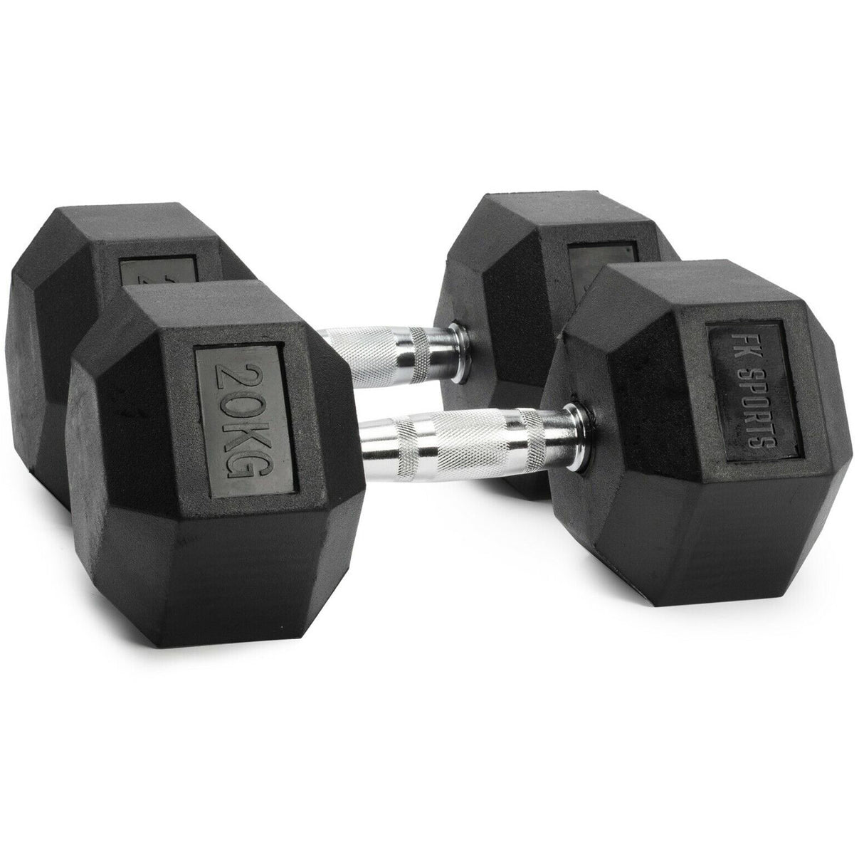 Hex Dumbbell Set – Rubber Coated Dumbbells 2.5kg–20kg | FK Sports