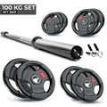Tri-Grip Olympic Weight Plate & Barbell Set – 65kg–150kg