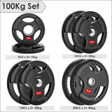 Tri-Grip Olympic Weight Plates 2.5kg–25kg – Rubber Coated Cast Iron | FK Sports