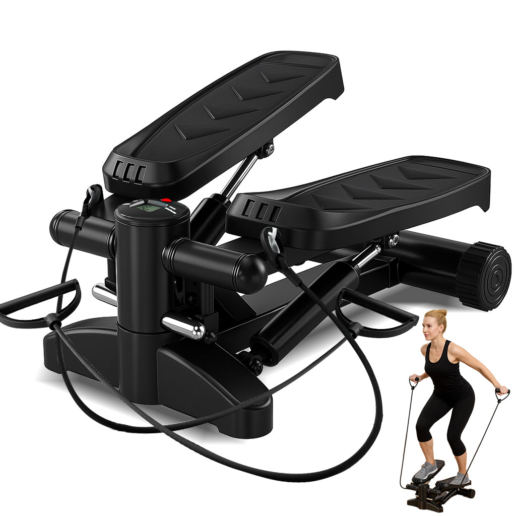 Compact Mini Stepper Exercise Machine – Home Cardio Workout with LCD Display & Resistance Bands