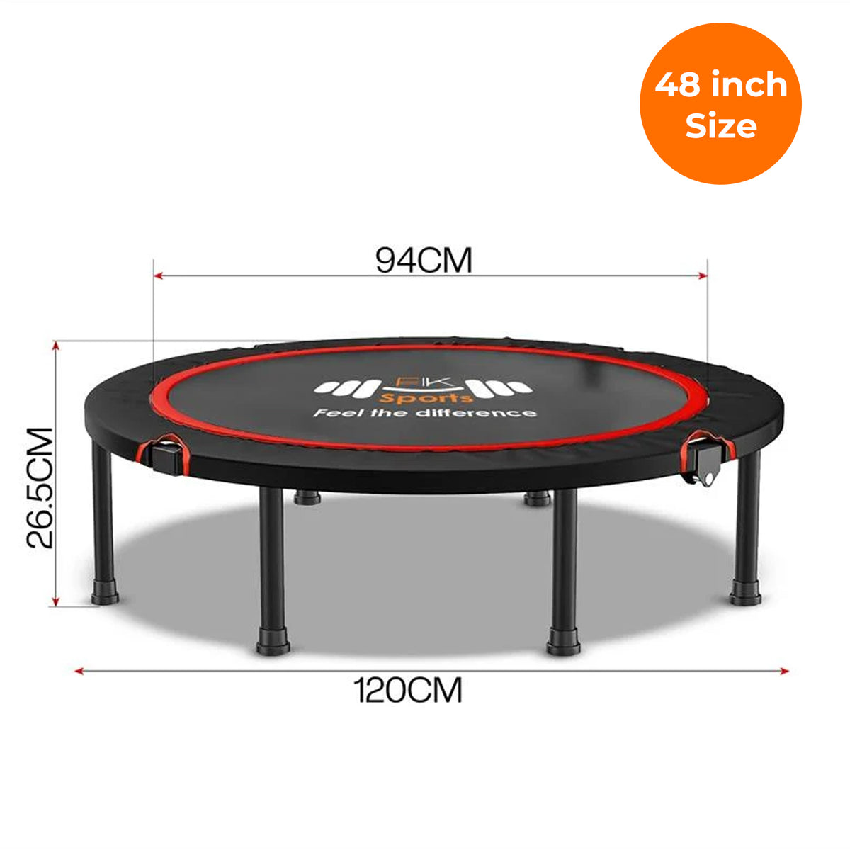 Foldable Mini Trampoline for Adults – 40/48 Inch Rebounder | Home Gym | FK Sports