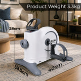 White Mini Exercise Bike Pedal Exerciser with LCD Display – Under Desk Arm & Leg Trainer
