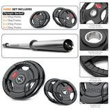 Tri-Grip Olympic Weight Plate & Olympic Barbell Set. 55 - 140 KG