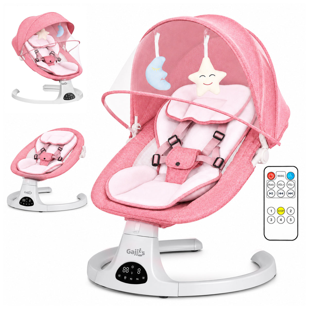 Electric Baby Swing Rocker Chair with Bluetooth & Remote