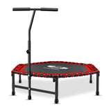 Hexagonal Fitness Trampoline Rebounder with Adjustable Handle – 40/48 Inch | FK Sports