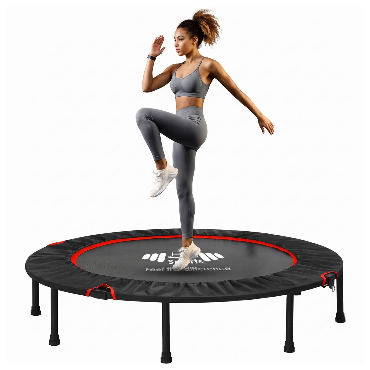 Foldable Mini Trampoline for Adults – 40/48 Inch Rebounder | Home Gym | FK Sports