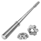 1” Spinlock Barbell Bar with Collars – Multi-Purpose Weightlifting Bar (4ft, 5ft, 6ft,7ft)