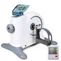 White Mini Exercise Bike Pedal Exerciser with LCD Display – Under Desk Arm & Leg Trainer