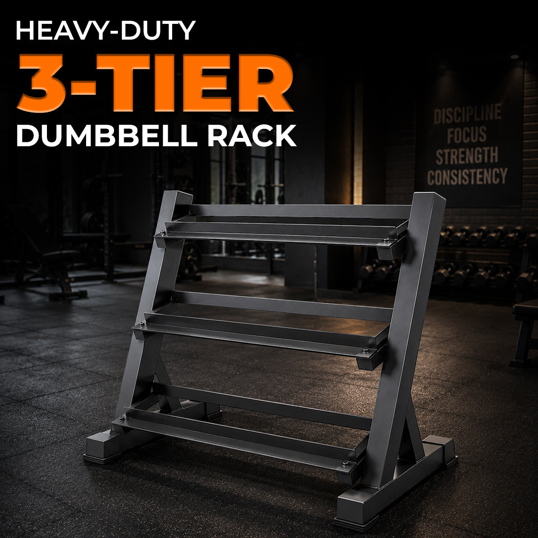 Heavy-Duty 3 Tier Dumbbell Rack Storage Stand | FK Sports