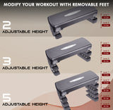 Aerobic Stepper Adjustable Height 2-3-5 Levels Exercise Stepper for Home Yoga