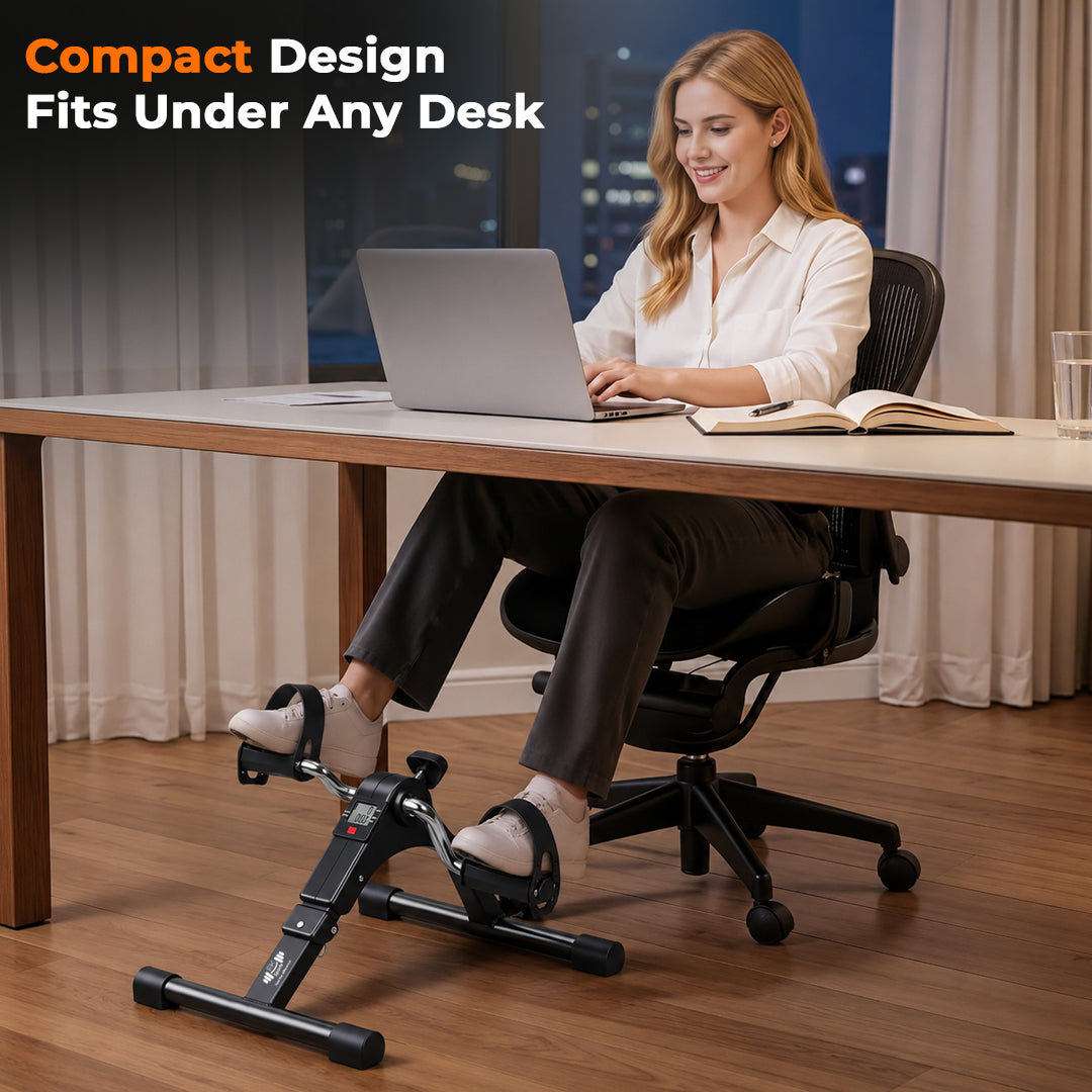 Mini Exercise Bike – Portable Pedal Exerciser with LCD Screen & Adjustable Resistance for Arm & Leg Workout