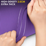 Yoga Mat 20mm Extra Thick NBR Foam, 183 x 61 cm, Non-Slip, With Carry Bag & Strap