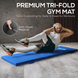 Tri Folding Mat Exercise Gym Gymnastic Fitness Workout Mat with Handles 3 Panels