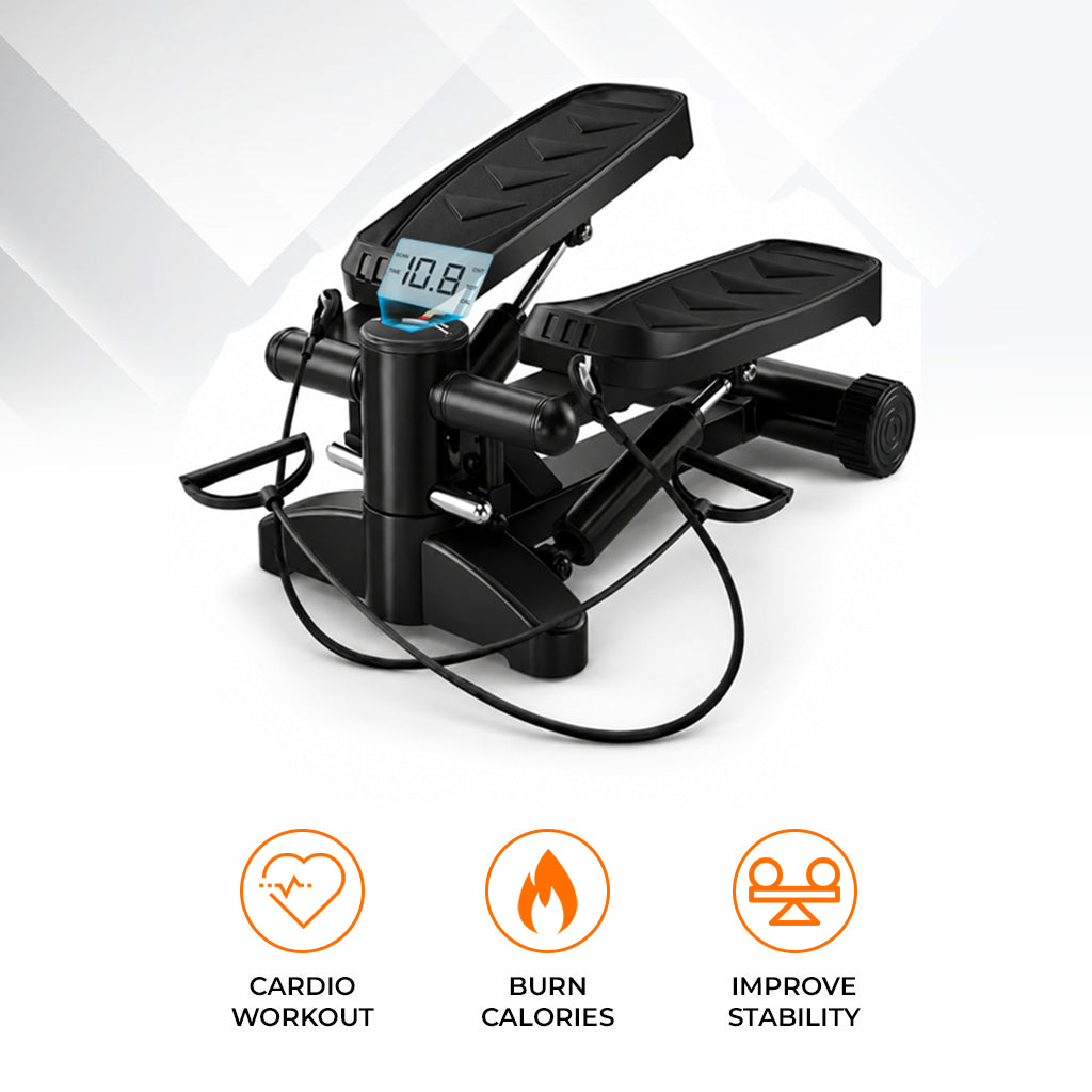 Twist Stepper Machine – Compact Mini Stepper for Home Cardio with LCD Display & Bands