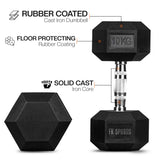Hex Dumbbell Set – Rubber Coated Dumbbells 2.5kg–20kg | FK Sports