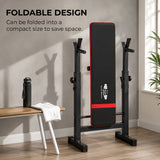 Adjustable Bench With Squat Rack & Olympic Barbell Home Gym Set