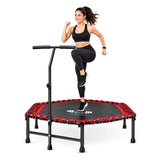 Hexagonal Fitness Trampoline Rebounder with Adjustable Handle – 40/48 Inch | FK Sports