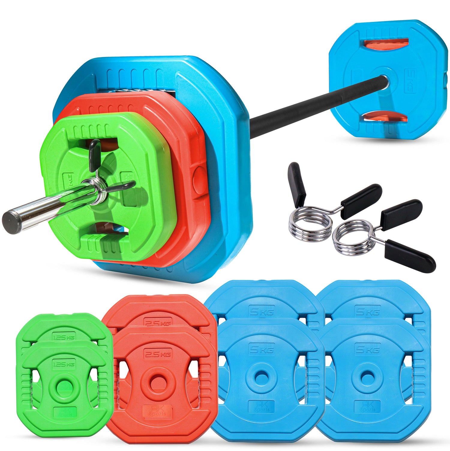 20KG–30KG Barbell Weight Set – Strength Training Pump Set Kit for