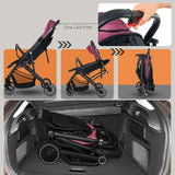 FK Sports Lightweight Foldable Baby Stroller – Compact Travel Pram with UV Canopy & Shock-Absorbing Wheels
