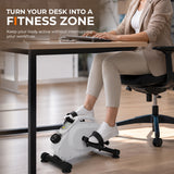 Mini Exercise Bike – Portable Pedal Exerciser with Magnetic Resistance for Home & Desk Workouts White