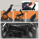 FK Sports Lightweight Foldable Baby Stroller – Compact Travel Pram with UV Canopy & Shock-Absorbing Wheels