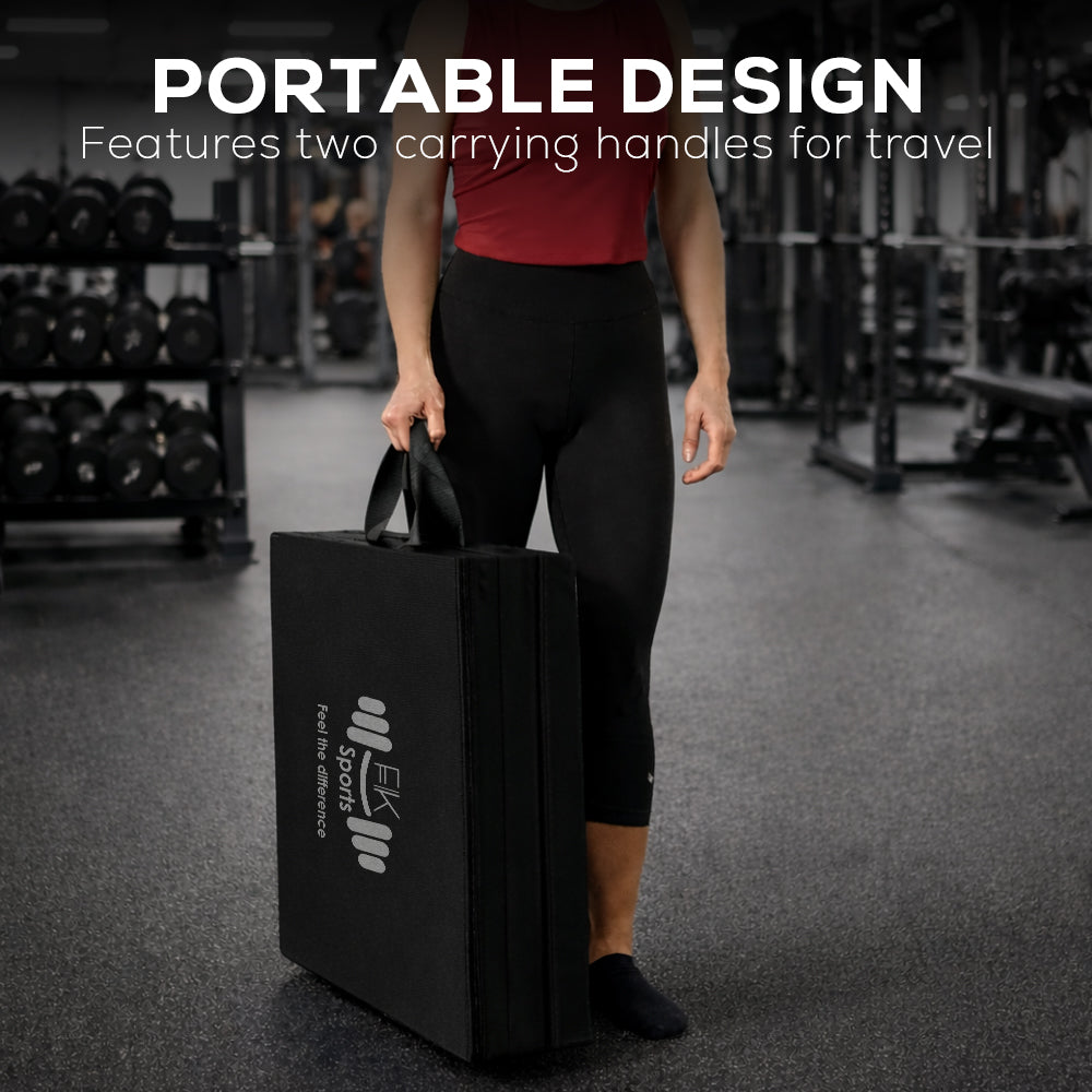 Tri Folding Mat Exercise Gym Gymnastic Fitness Workout Mat with Handles 3 Panels