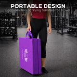 Tri Folding Mat Exercise Gym Gymnastic Fitness Workout Mat with Handles 3 Panels