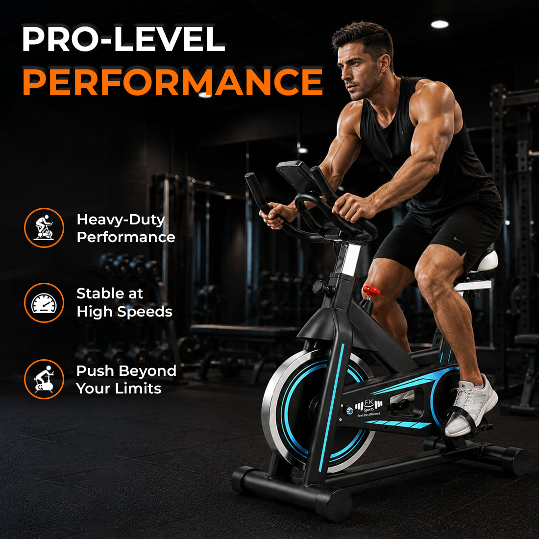 Exercise Bike Cardio Cycle Indoor Training LCD Screen 8KG-10Kg Flywheel Optional Fitness Gym