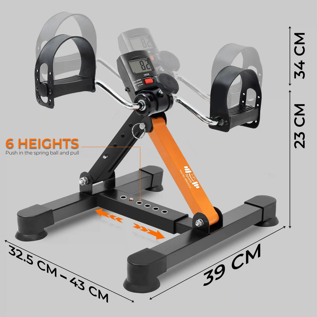 Mini Exercise Bike Portable Pedal Exerciser Resistance Cycle Indoor Gym Fitness