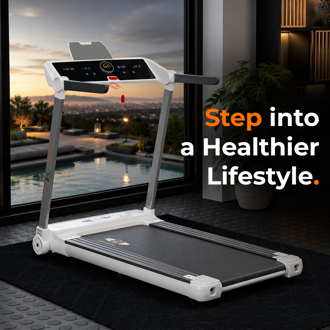 Folding Electric Treadmill Running Machine – Motorised Walking Pad for Home Gym Fitness