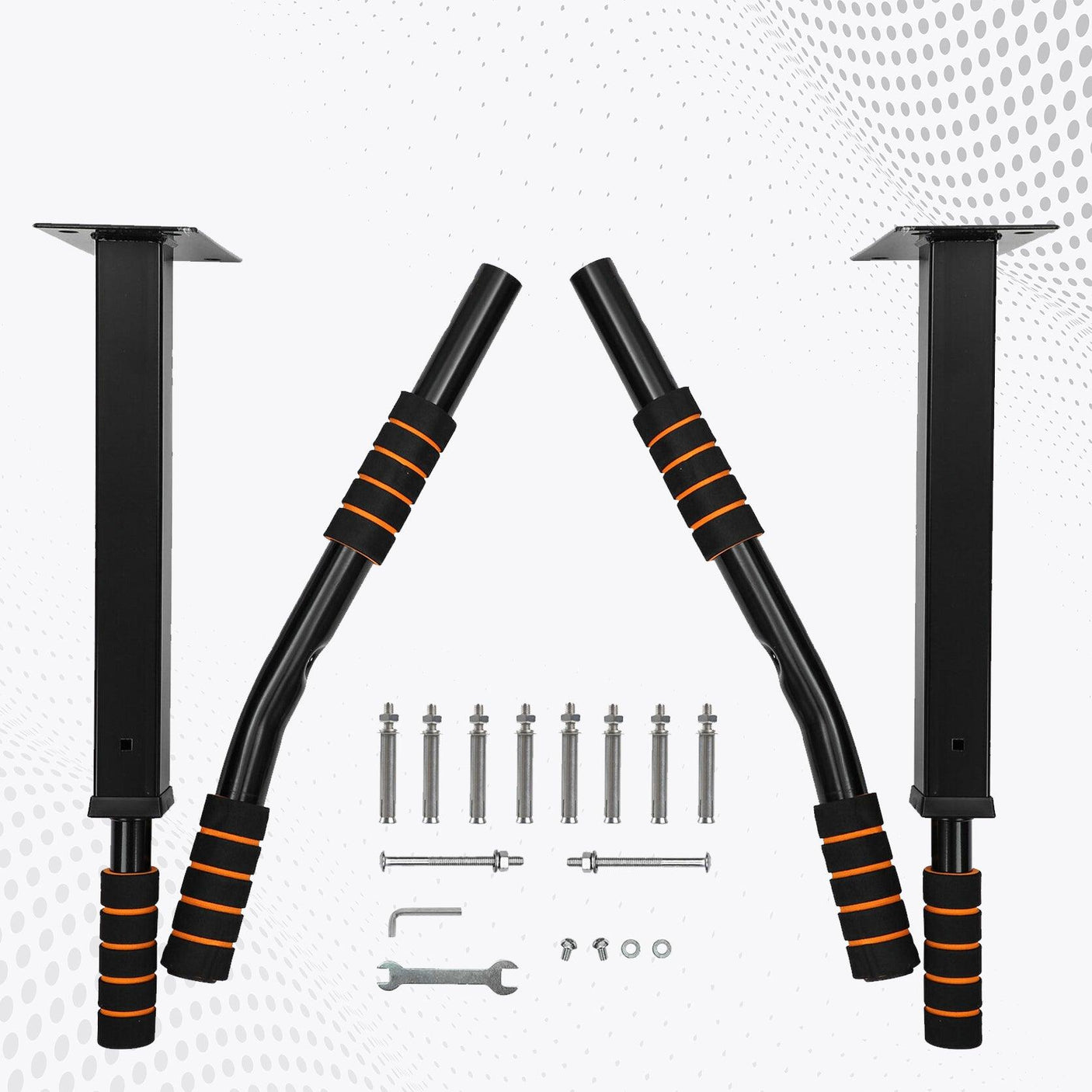 Wall Mounted Pull Chin Up Bar Heavy Duty Dip Station Gym Home Exercise Fitness
