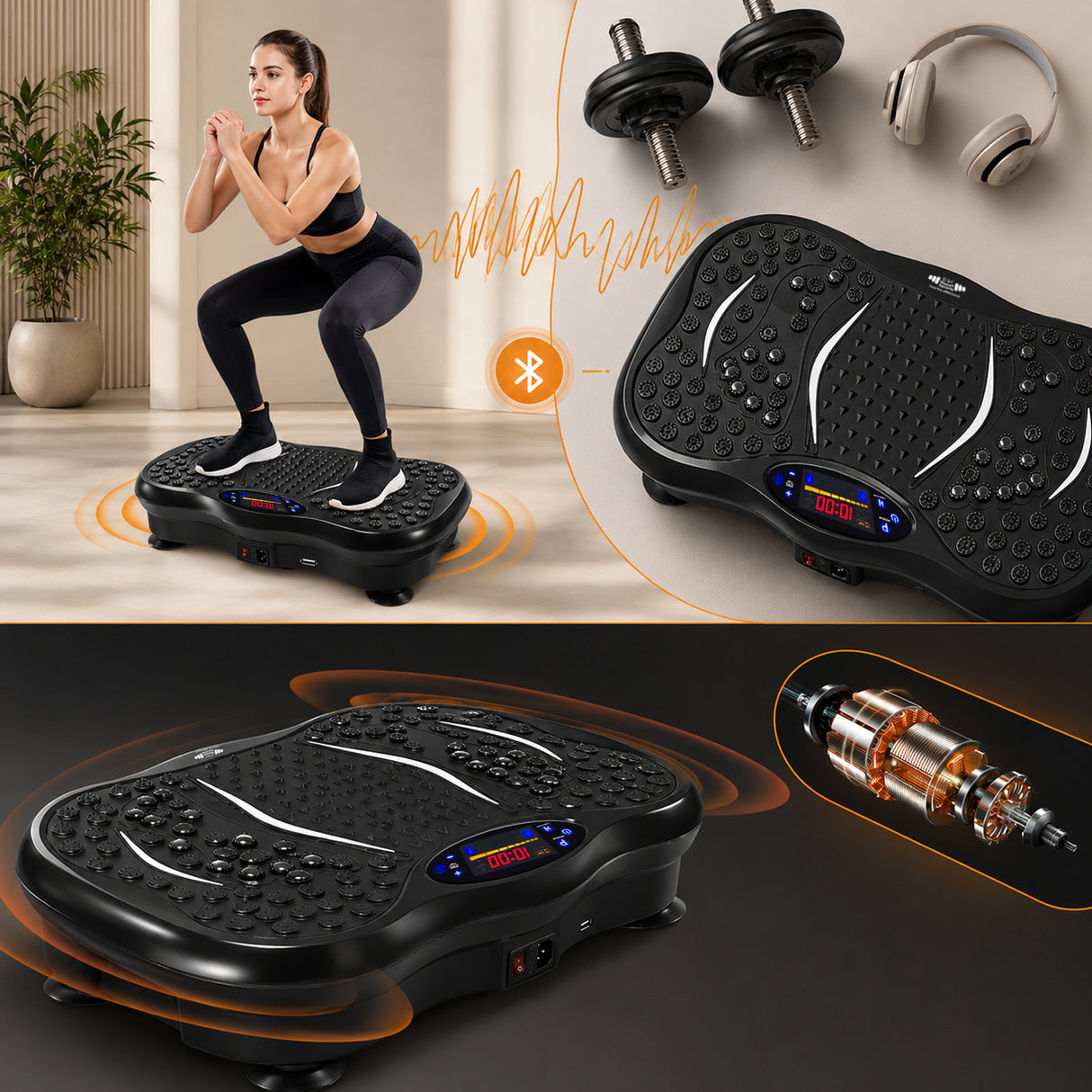 FK Sports Vibration Plate Machine | Full-Body Fitness Platform for Home Workout