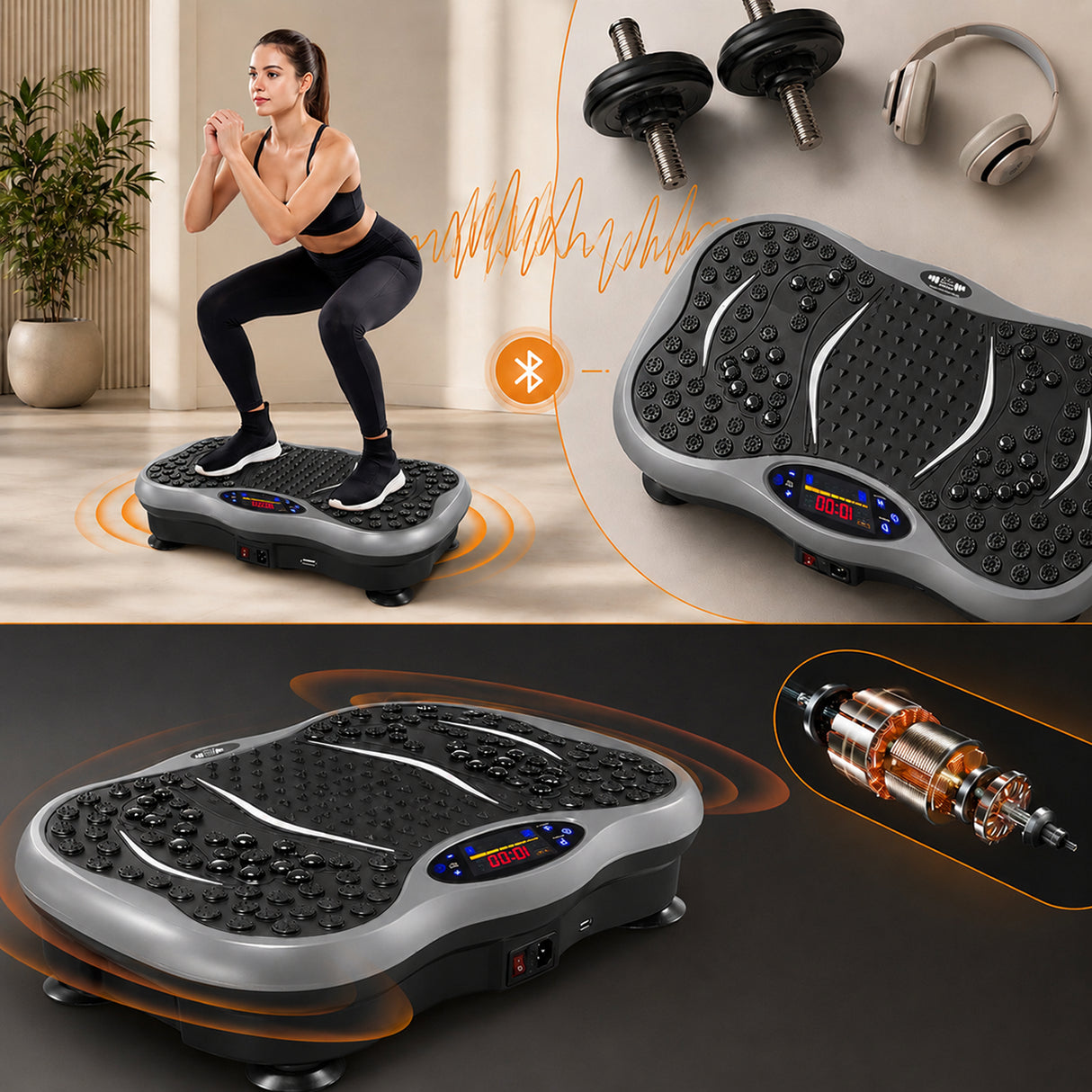 FK Sports Vibration Plate Machine | Full-Body Fitness Platform for Home Workout
