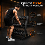 Heavy-Duty 3 Tier Dumbbell Rack Storage Stand | FK Sports