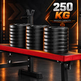 Adjustable Bench With Squat Rack & Olympic Barbell Home Gym Set