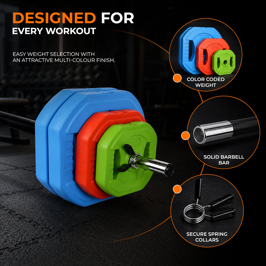 20KG–30KG Barbell Weight Set – Strength Training Pump Set Kit for Home Gym Workout