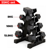 3-Tier Dumbbell Rack – Gym & Home Storage Stand with Dumbbell Sets
