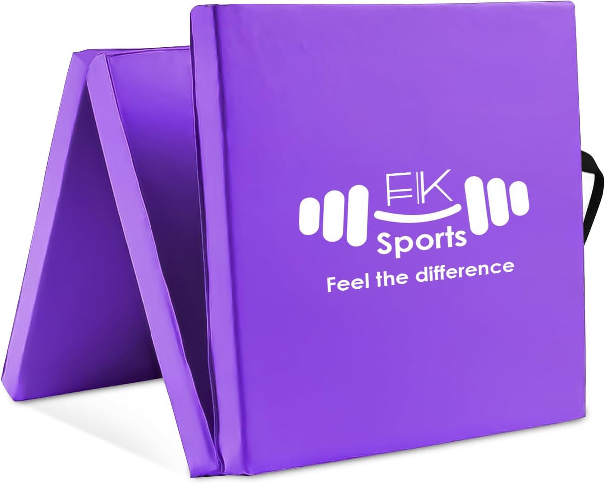 Tri Folding Mat Exercise Gym Gymnastic Fitness Workout Mat with Handles 3 Panels