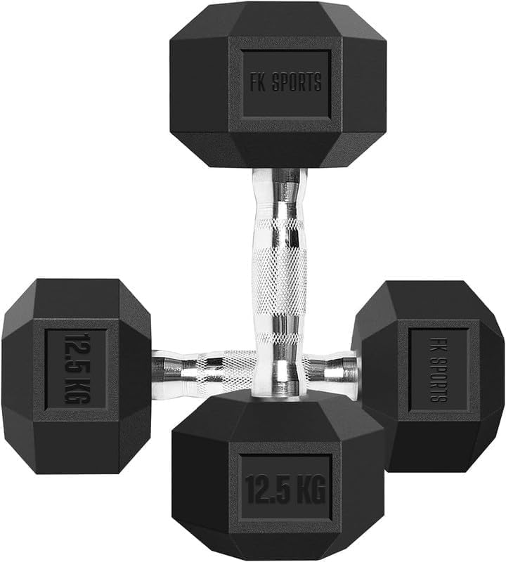 Hex Dumbbell Set – Pair of Dumbbells (2.5kg to 20kg) for Home Gym Workouts – Weights for Men & Women – Strength Training Equipment