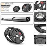 Tri-Grip Olympic Weight Plate & Olympic Barbell Set. 55 - 140 KG