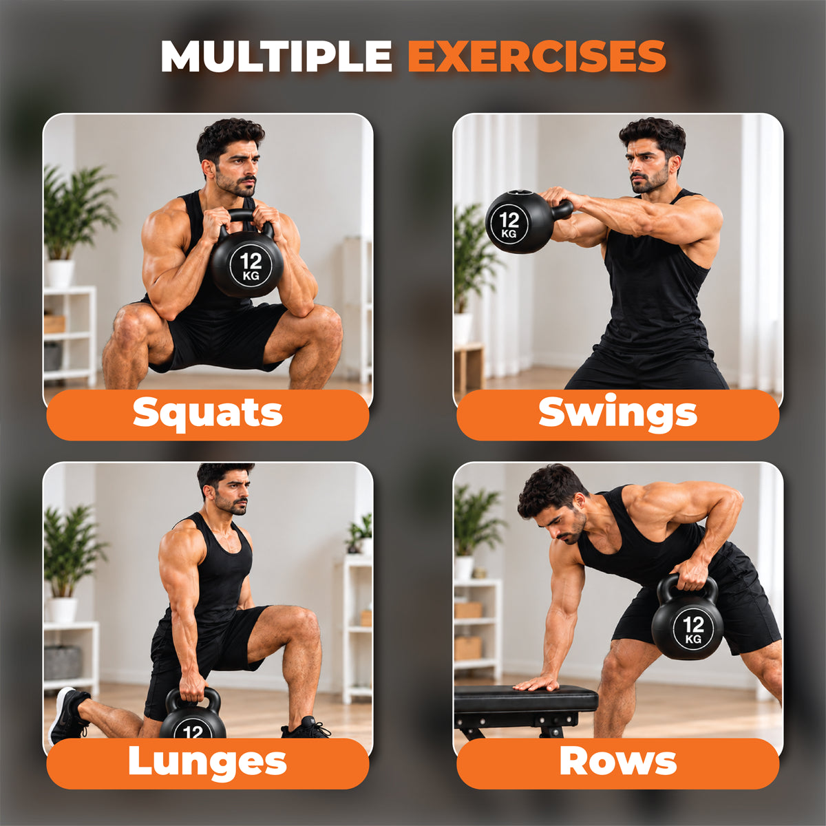 Vinyl Coated Kettlebells – Heavy Weight Kettlebell Set for Home Gym Workouts (2kg to 24kg) – Strength Training for Men & Women
