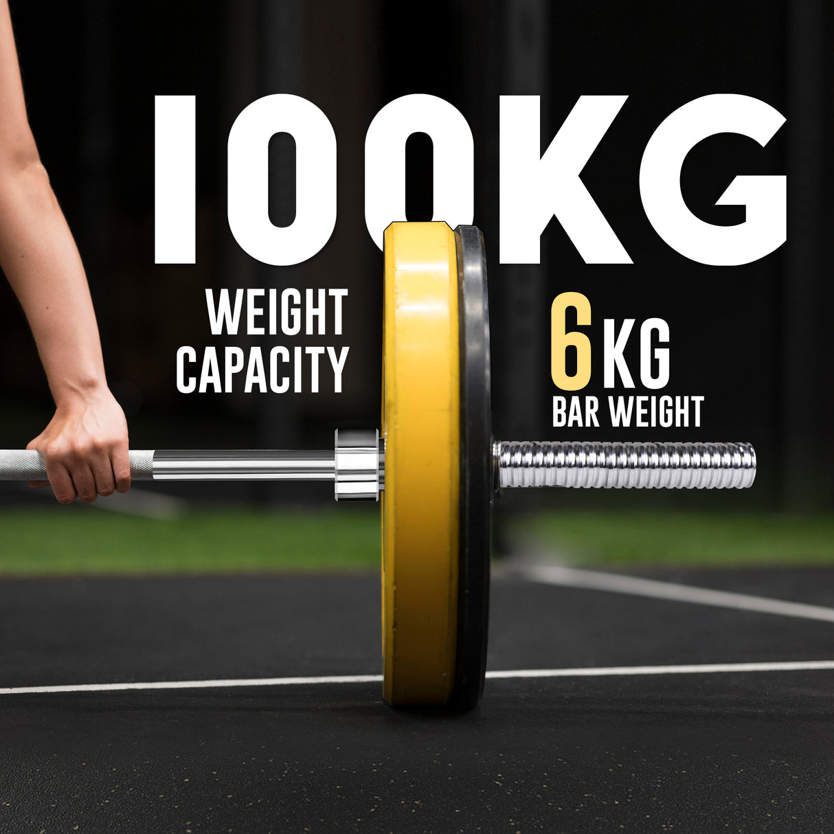 1” Spinlock Barbell Bar with Collars – Multi-Purpose Weightlifting Bar (4ft, 5ft, 6ft,7ft)