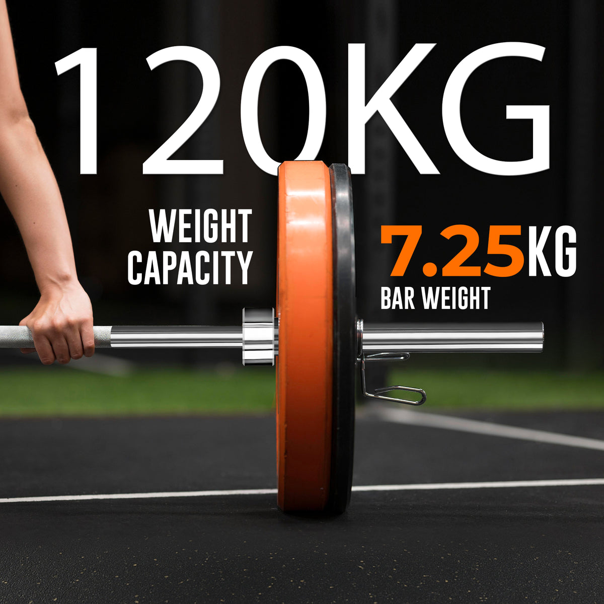 Standard 1" Chrome Barbell Bar – 4ft, 5ft, 6ft, 7ft | Knurled Grip, Collars Included