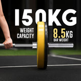 1” Spinlock Barbell Bar with Collars – Multi-Purpose Weightlifting Bar (4ft, 5ft, 6ft,7ft)