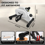 Mini Exercise Bike – Portable Pedal Exerciser with Magnetic Resistance for Home & Desk Workouts White