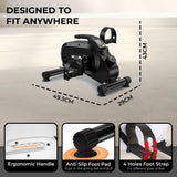 Mini Exercise Bike – Portable Pedal Exerciser with Magnetic Resistance for Home & Desk Workouts Black