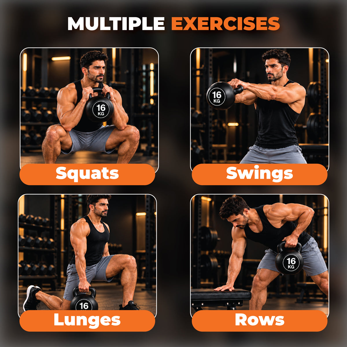 Vinyl Coated Kettlebells – Heavy Weight Kettlebell Set for Home Gym Workouts (2kg to 24kg) – Strength Training for Men & Women