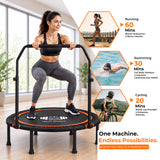 Foldable Mini Trampoline Rebounder 40” & 48” with U Bar Handle | FK Sports UK